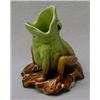 Image 1 : Open mouth Majolica frog vase, decorated in g