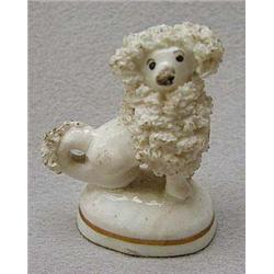 Early Victorian Staffordshire porcelain poodl