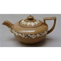 Early Victorian brown glazed pottery teapot w