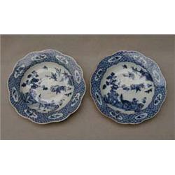 Pair of Chinese blue and white export porcela