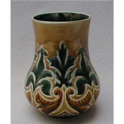 Royal Doulton beige stoneware vase with green