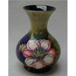 Moorcroft vase decorated in  Clematis, green