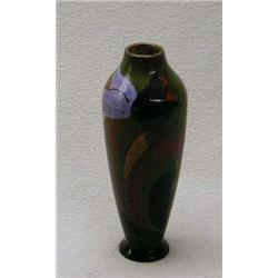 Small, slender Gouda pottery vase handpainted