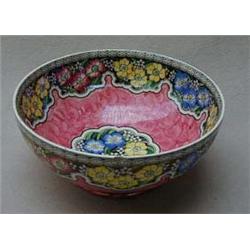 Maling lustre fruit bowl decorated inside and