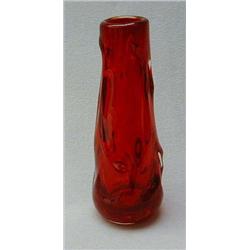 Large Whitefriars red tapering knobbly glass