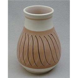 Poole Freeform vase with waisted top decorate