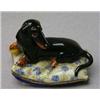 Image 1 : Small hand painted model of a sausage dog on