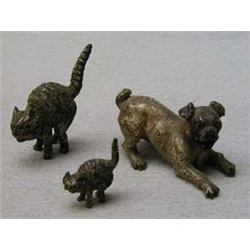 Miniature cold painted bronze playful pug dog