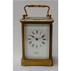 Brass carriage clock, retailed by Mapin & Web