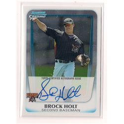 2011 Bowman Chrome Brock Holt Autographed Rookie Card #BCP212