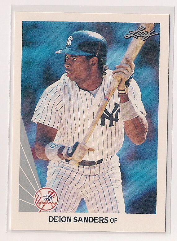 1990 Leaf Deion Sanders Baseball Rookie Card 359