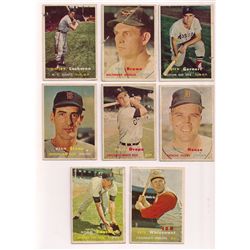 Lot of (15) lesser condition 1957 Topps Baseball Cards