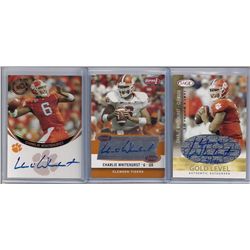 Lot of (3) 2006 Charlie Whitehurst Autographed Football Rookie Cards