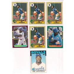 Lot of (7) Bo Jackson Baseball Rookie Cards