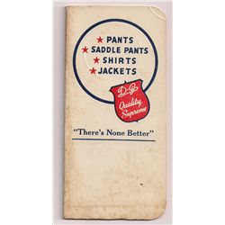 1952-53 Dickson-Jenkins (D-J) small advertising Memo Pad and Calendar