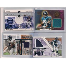 Lot of (8) NFL Football Game-Used Material Insert Cards.