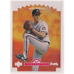 1996 Upper Deck Hot Commodities Greg Maddux Die-Cut Insert Card