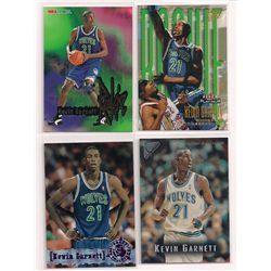 Lot of (4) Kevin Garnett Rookie Cards