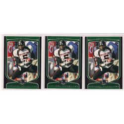 Lot of (3) Michael Crabtree 2009 Bowman Rookie Cards