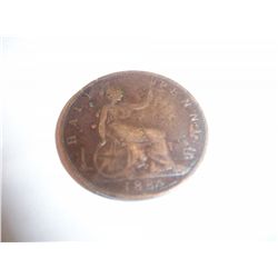 RARE 1884 UK Queen Victoria Halfpenny