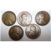 Image 1 : 5 "S" Mint Lincoln Cents, 15-S VF,21-S XF, 23-S XF, 24-S VF/XF.26-S XF