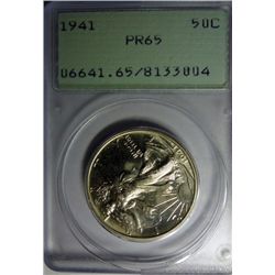 1941 WALKING LIBERTY HALF DOLLAR PCGS PROOF 65 RATTLER HOLDER