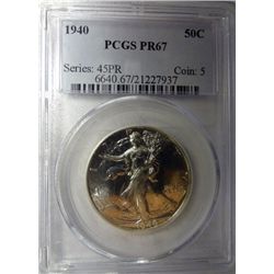 1940 WALKING LIBERTY HALF DOLLAR PCGS PROOF-67 SPECTACULAR!