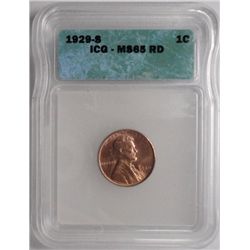 1929S  Lincoln penny  ICG65RD