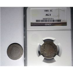 1885  V nickel  NGC03