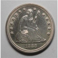 1888S   Seated quarter   MS61/63