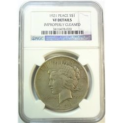 1921 Peace $  NGC  VF cleaned