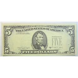 1988A  $5 FRN  CU63  missprint no green  RARE