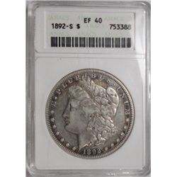 1892S    Morgan $   ANACS40