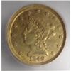 Image 2 : ICG 1849-D $2.50 GOLD AU50 DETAILS RARE D MINT SCRATCHES ARE NOT NOTICEABLE