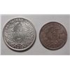 Image 2 : 2 high end Germany Both Gem BU 66 1905-A 1/2 mark, 1915-D 1 mark