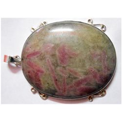 Natural 23.43g Semi Precious Oval .925 Sterling Pendant