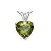 Image 1 : Natural 1.75 ctw Peridot Heart Pendant .925 Sterling