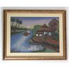 Image 1 : 30 1/2" x 24 1/2" A House in the Lake Gemstone Painting