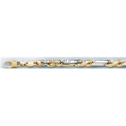FIGAROPE (ITALY) 7.5mm 9in. 44 grs 14kt 2tone Gold