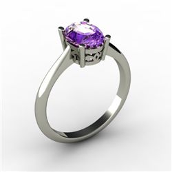 Amethyst 1.25 ctw Ring 14kt White Gold