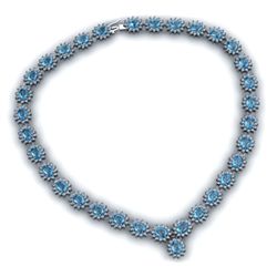 Topaz 60.45 ctw Diamond Necklace 14kt White Gold