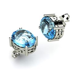 Aqua Marine 3.50ctw Earring 14kt White Gold