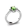 Image 1 : Tourmaline 0.50 ctw Diamond Ring 14kt White Gold