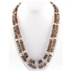 Image 1 : 537.5ctw Smokey Quartz 2Row Silver Necklace