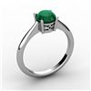 Image 1 : Emerald 0.80 ctw Ring 14kt White Gold