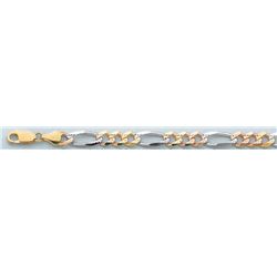 FIGARO 3+1 3COLOR 180 7.1mm 8.5in. 14.2 grs 14kt 3tone