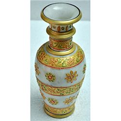 Marble Golden Color Flower Vase size 9in.