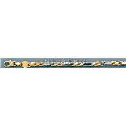 FIGAROPE (ITALY) 3.8mm 8in. 12 grs 14kt 2tone Gold