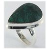 Image 1 : 35.94ct Natural Pear Emerald Sterling Silver Ring