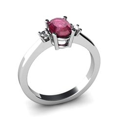 Ruby 1.06 ctw Diamond Ring 14kt White Gold